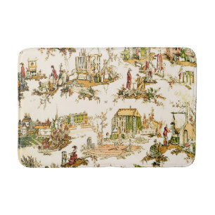 Tapis De Bain Français Creme Toile Chinoiserie Style Rustique