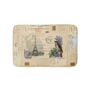 Tapis de bain français lilas de carte postale