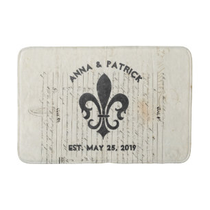 Tapis De Bain Français vintage Ephemera Fleur De Lis Custom