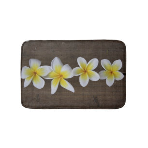Tapis De Bain Frangipanis Plumeria sur le bois rustique