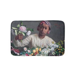 Tapis De Bain Frédéric Bazille - Jeune femme aux pivoines