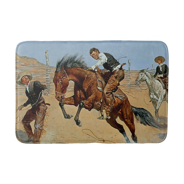 Tapis De Bain Frederick Remington Art de l'Ouest "Tourner le dos (Devant)