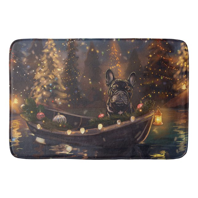 Tapis De Bain French Bulldog Christmas Festive Voyage (Devant)