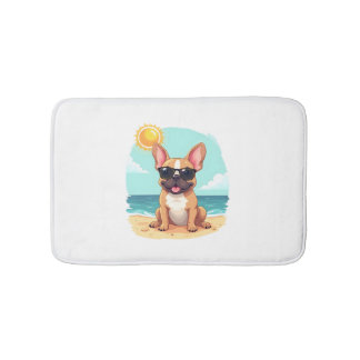 Tapis De Bain French Bulldog on Vacation
