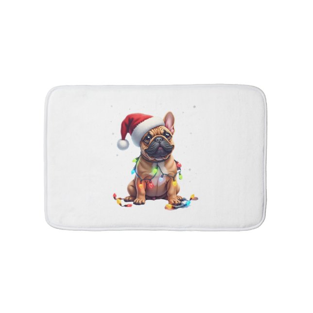 Tapis De Bain French Bulldog Xmas Lighting Santa French Bulldog  (Devant)