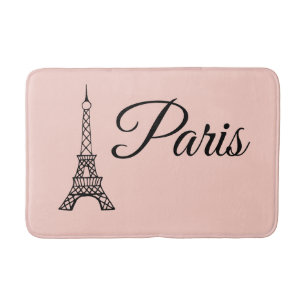 Tapis De Bain French Pink Paris Tour Eiffel Mat Salle de bain
