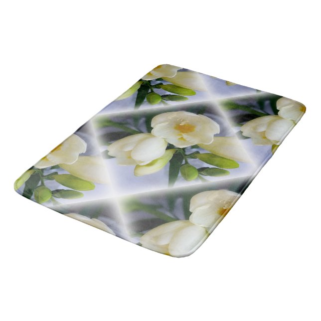 Tapis De Bain frénésie jaune blanc (Angle)