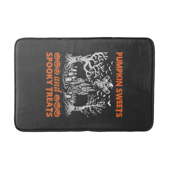 Tapis De Bain Friandises de citrouille Traitements effrayants Ch (Devant)