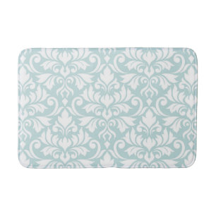 Tapis De Bain Fruit Damask Lg Motif Blanc sur Canard Oeuf Bleu