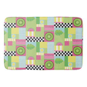 Tapis De Bain Fruit d'été coloré rose vert vert mosaïque jaune