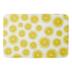Tapis De Bain Fruit frais jaune moderne au citron