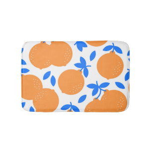 Tapis De Bain Fruit orange : Motif exquis bleu-bracelet.