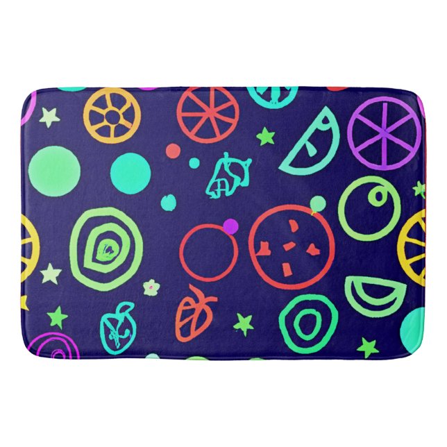 Tapis De Bain Fruits de Neon Couleurs Motifs (Devant)
