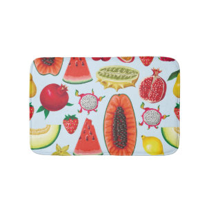 Tapis De Bain Fruits Exotiques : Imprimé tendance sans couture.