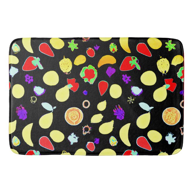 Tapis De Bain Fruits tropiques néons éclatés (Devant)