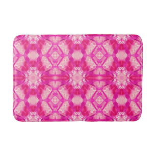 Tapis De Bain Fuchsia et Pastel Pink Tie Dye Motif