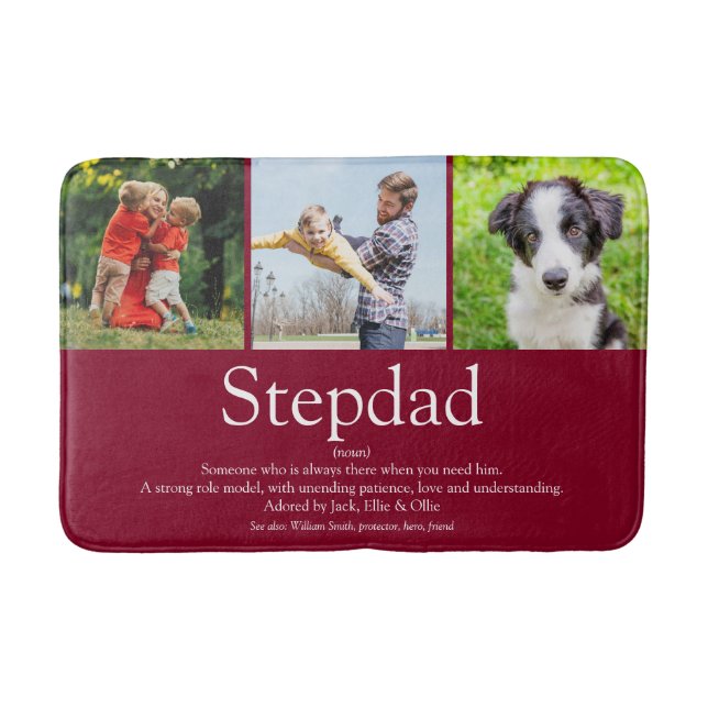 Tapis De Bain Fun Modern Cool Stepfather Stepdad Photo Collage (Devant)