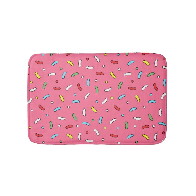Tapis De Bain Fun Pink Candy Sprinkles Pattern  (Devant)
