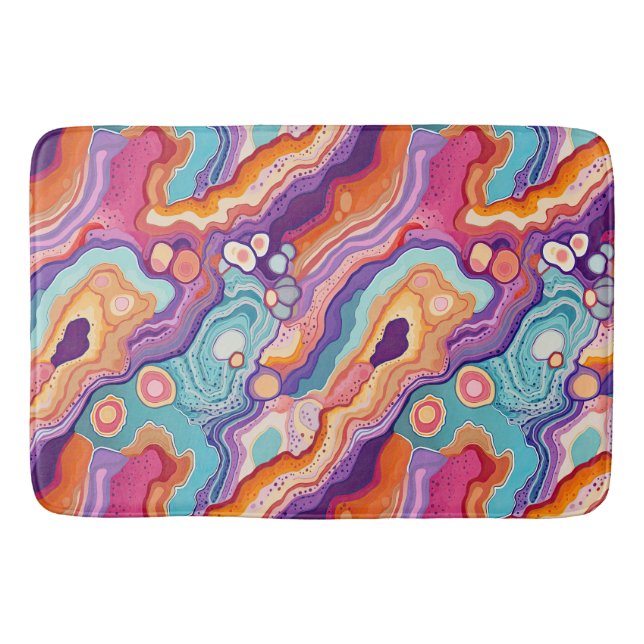 Tapis De Bain Funky Agate Geode Salle de bain Motif Abstraite (Devant)