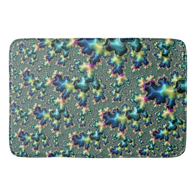 Tapis De Bain Funky Trippy Eclectique Boho Hippie Abstrait Fract (Devant)