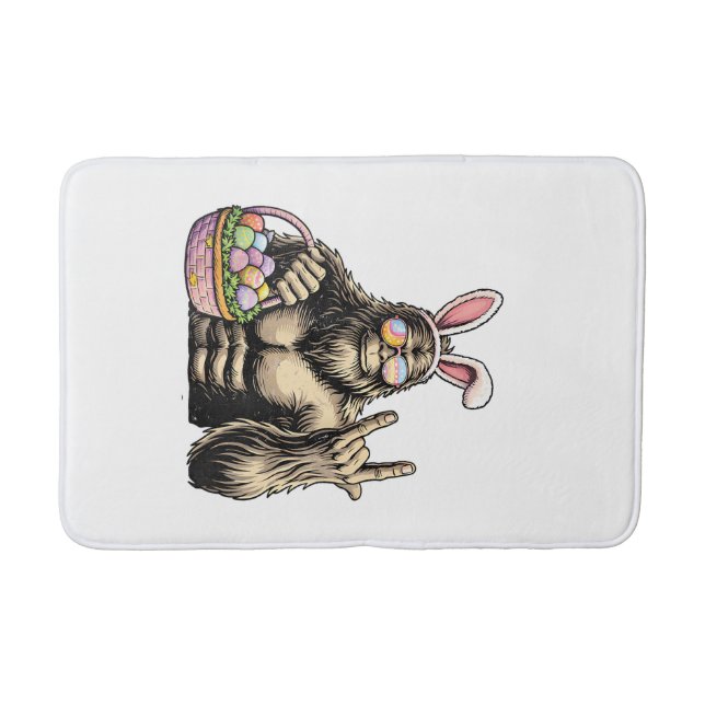 Tapis De Bain Funny Bigfoot Easter Egg Rock Sasquatch Easter Day (Devant)