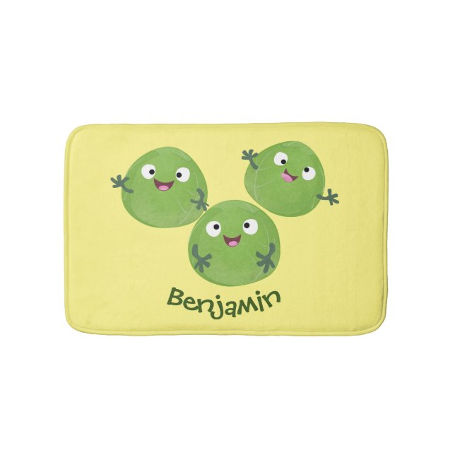 Tapis De Bain Funny Brussels sprouts légumes caricature (Devant)