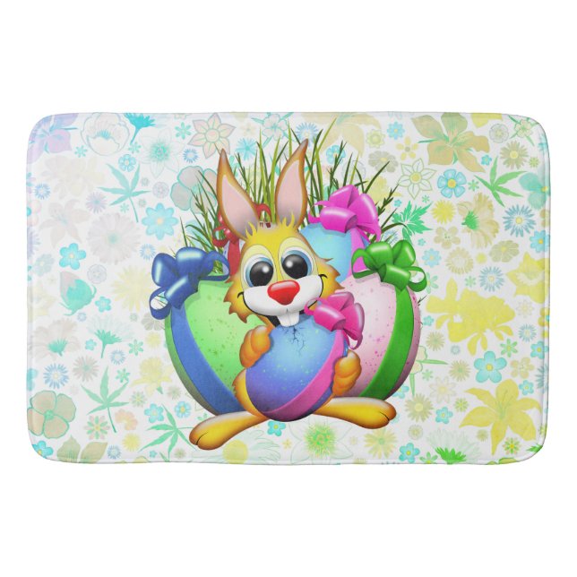 Tapis De Bain Funny Bunny biting an Easter Egg (Devant)