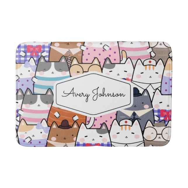 Tapis De Bain Funny Chat Kitten Motif Whimsical Salle de bain po (Devant)