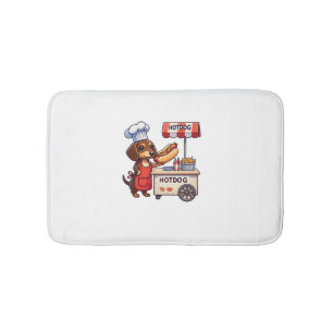 Tapis De Bain Funny Dachshund Chien Weiner Saucisse Hotdog Sandw