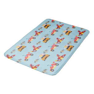 Tapis De Bain Funny Dinosaur voiture de course garçon anniversai
