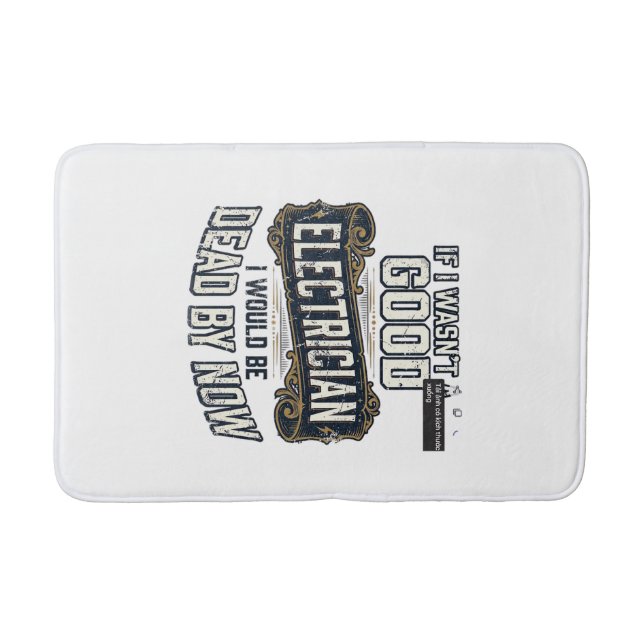 Tapis De Bain Funny Electrician Vintage Engraving Quote Design (Devant)