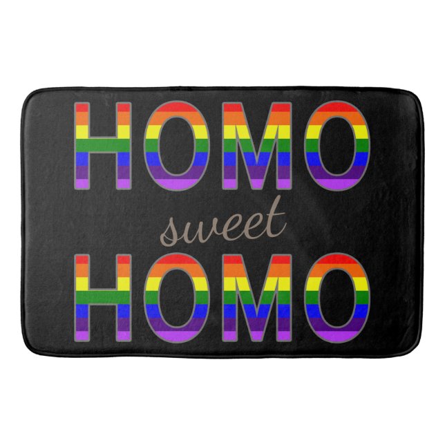Tapis De Bain Funny Gay Homo Doux Homo Arc-en-ciel Couleurs (Devant)