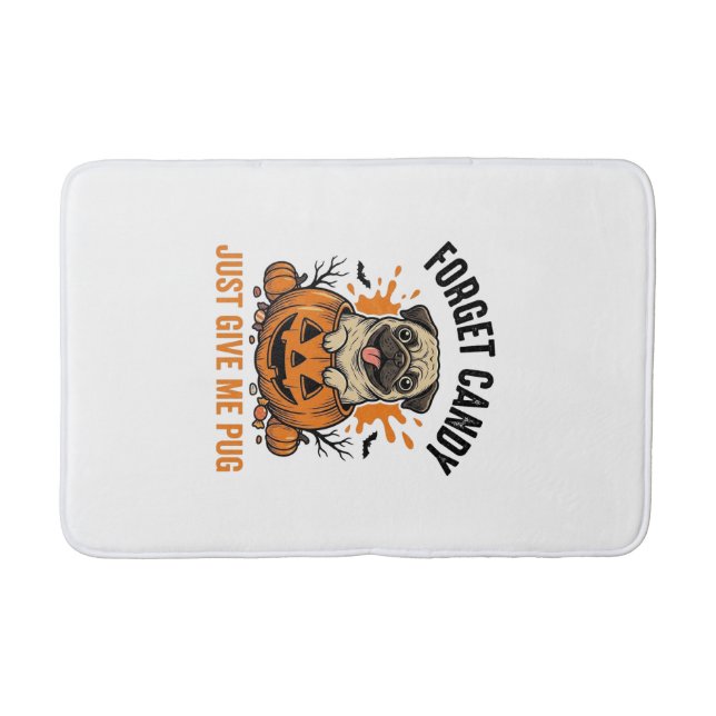 Tapis De Bain Funny Halloween Pug Forget Candy Shirt Design_1 (Devant)
