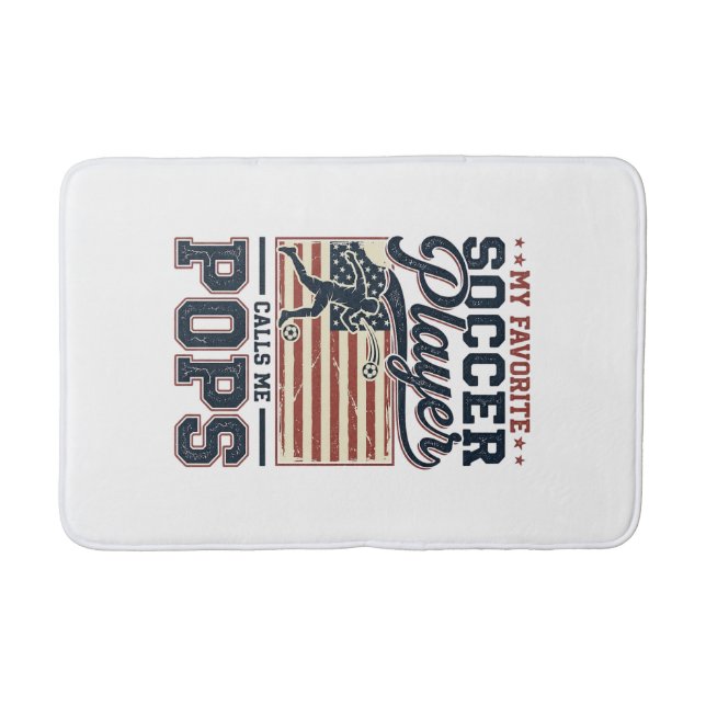 Tapis De Bain Funny Soccer Pops Vintage Engraving Shirt Design_1 (Devant)