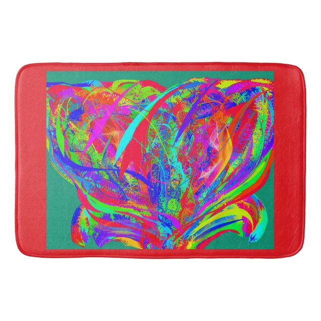 Tapis De Bain Furry Rainbow Colored Flower (Devant)