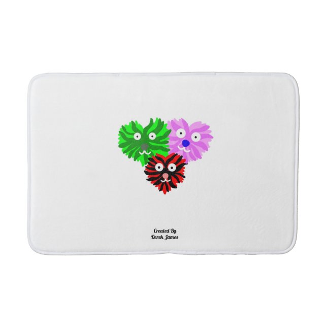 Tapis De Bain Fuzzies cardiaques Mat de bain moyen (Devant)