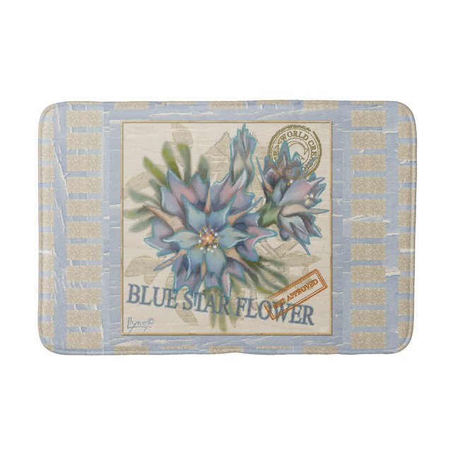 Tapis De Bain G Bureau de création Fleur bleue (Devant)