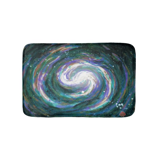 Tapis De Bain Galaxie d'émeraude et de violet (Devant)