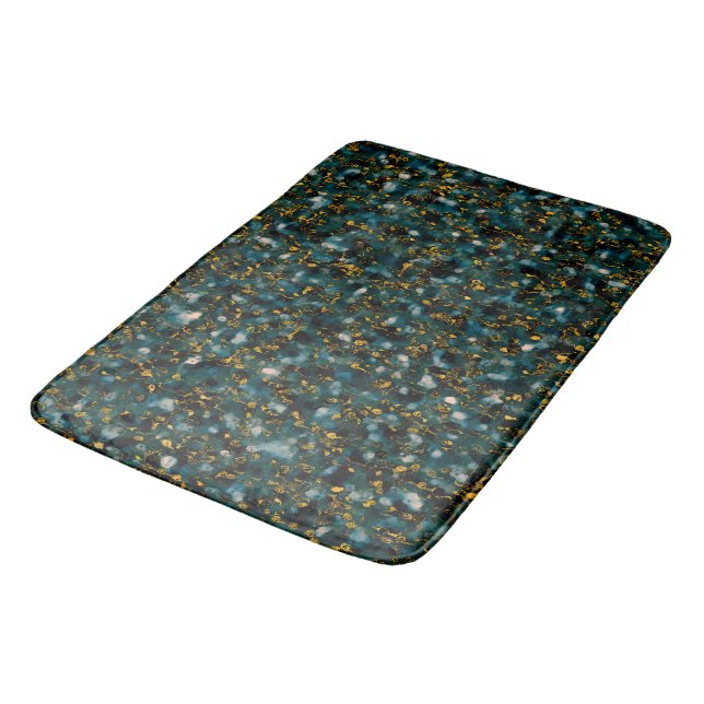 Tapis De Bain Galaxies Black Blue & Gold (Angle)