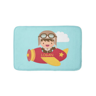 Tapis De Bain Garçon Aviateur Mignon Décoration de Chambre d'Enf