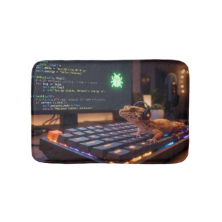 Tapis De Bain GeckoDev // Programmeur Cyberpunk Léopard Gecko Ch