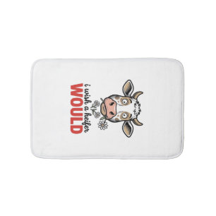 Tapis De Bain Génisse drôle de vache gravure vintage design de c