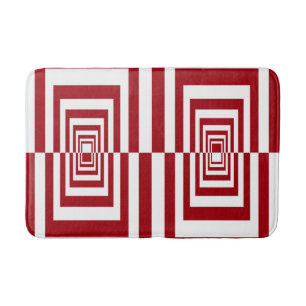 Tapis De Bain Géométrie rouge minimaliste moderne