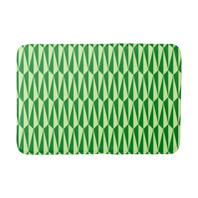Tapis De Bain Géométrique du milieu du siècle, vert émeraude (Devant)