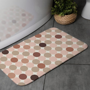 Tapis de bain géométrique marron chaud pour maison