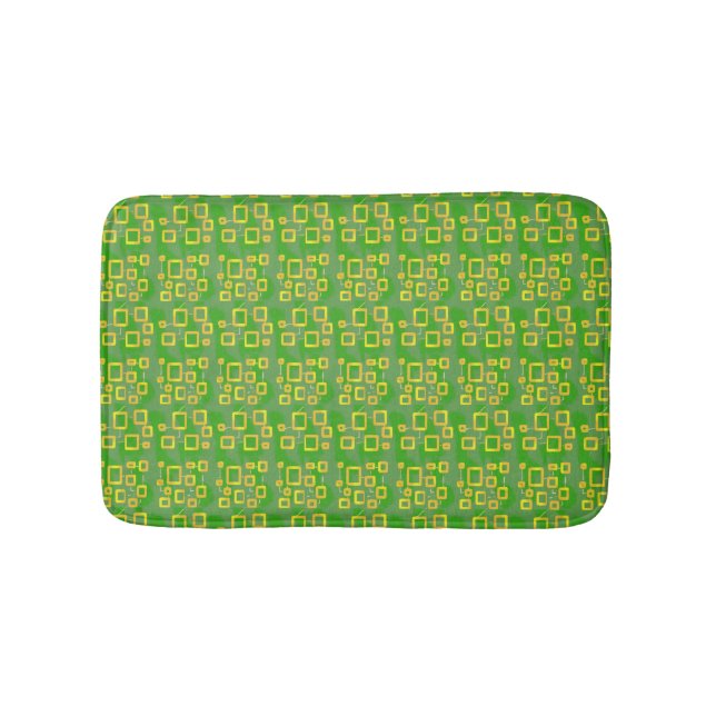 Tapis de bain géométrique vert (Devant)