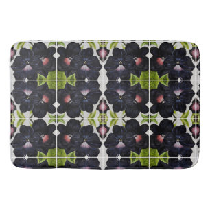 Tapis De Bain Georgia O'Keefe 1925 Pétunias noir et pourpre