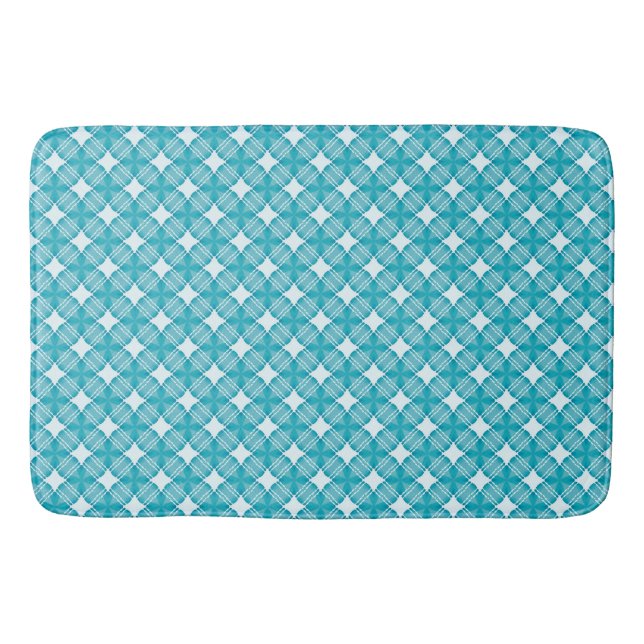 Tapis De Bain Gingham bleu et blanc (Devant)