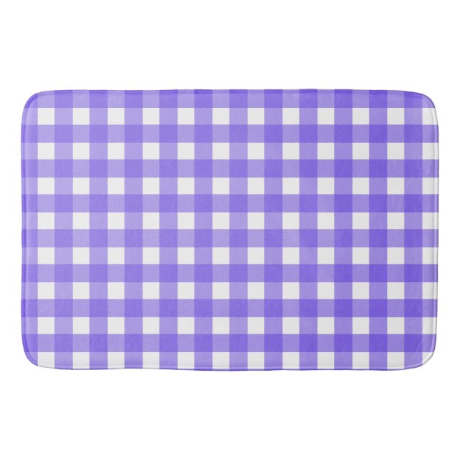Tapis De Bain Gingham bleu pâle et blanc (Devant)