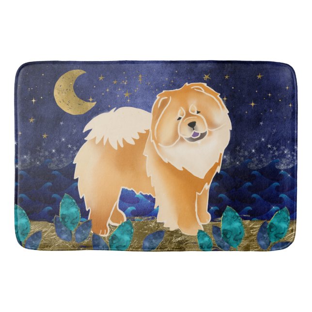 Tapis De Bain GINKGO CHOW Red Crate/Bath Mat en 3 tailles (Devant)